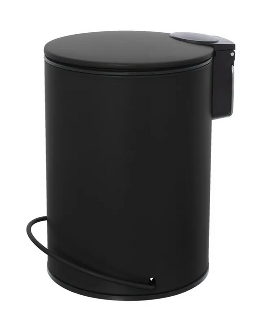 Pattumiera 3 L soft close in acciaio nero Color Nero Opaco, dettaglio ravvicinato del materiale e dell'aggancio - Exagonshop