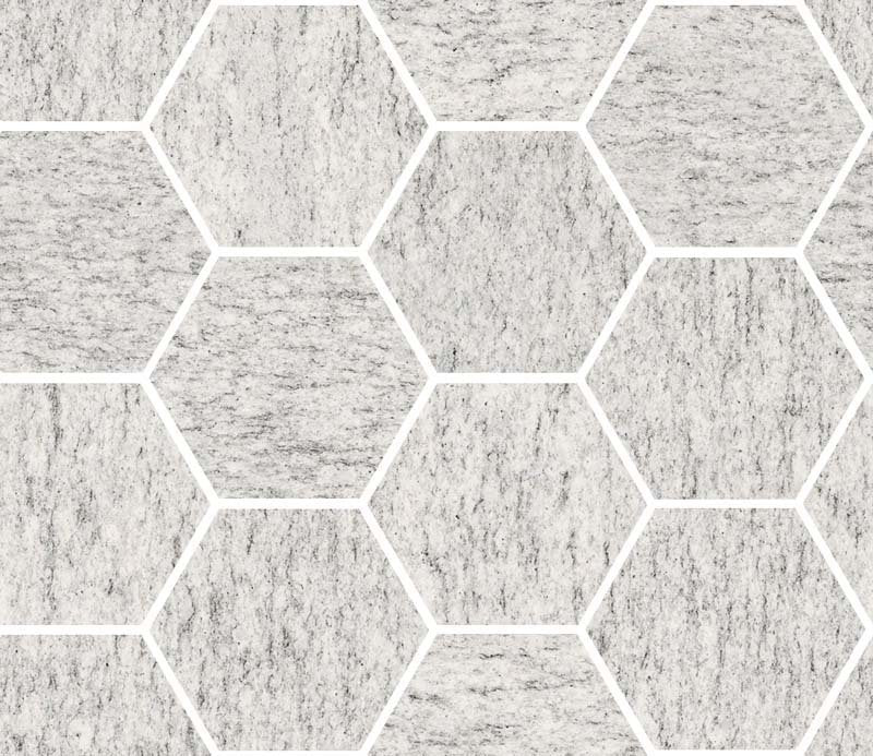 Pavimento rivestimento 300x345 mm esagonale Effetto Pietra In Gres Porcellanato Duke White Lucido Ceramica Sant Agostino Unionstone Maxi Class CSAMCDWK34