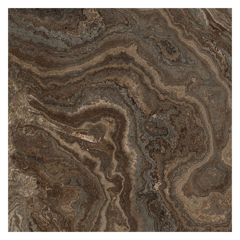 Pavimento rivestimento 60x60 effetto marmo rettificato 7 mm in gres fine porcellanato brown wave levigato Rhapsody 0117462 Naxos