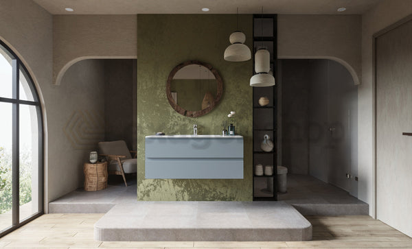 Mobile bagno avion 120x45 Pesaro due cassetti lavabo in mineralmarmo