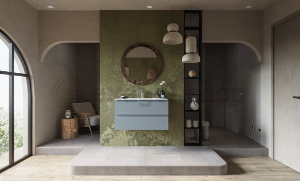 Mobile bagno avion 90x45 Pesaro due cassetti con lavabo in ceramica
