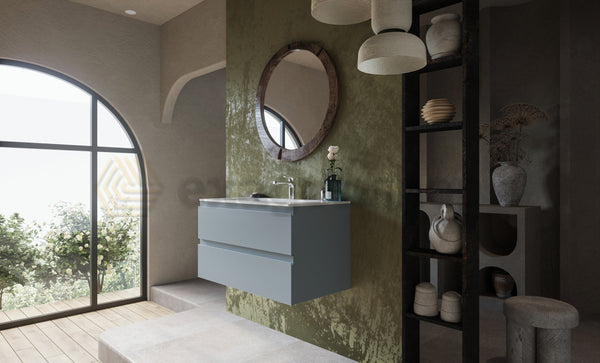 Mobile bagno avion 90x45 Pesaro due cassetti con lavabo in ceramica