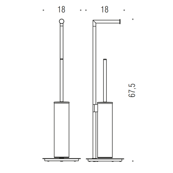 Colombo Mini B40180 piantana con portarotolo e portascopino cromo