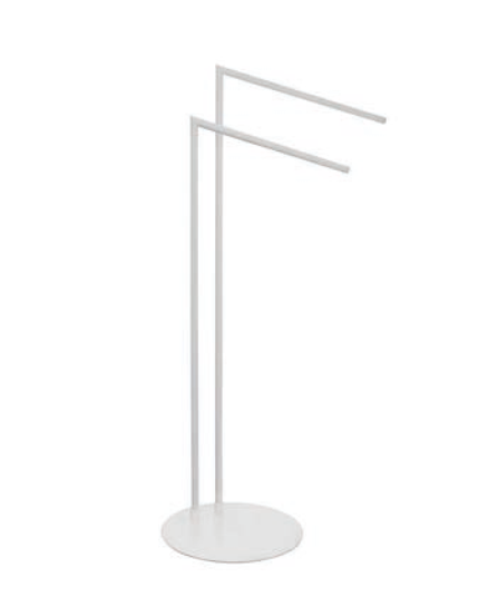 Piantana portasciugamani bianco opaco Style, dettaglio ravvicinato del materiale e dell'aggancio - Exagonshop