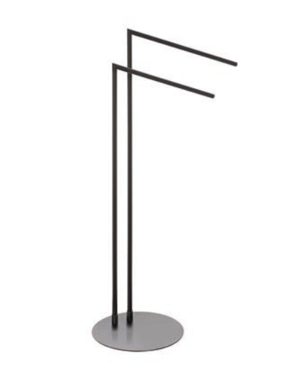Piantana portasciugamani nero opaco Style Nero Matt, dettaglio ravvicinato del materiale e dell'aggancio - Exagonshop