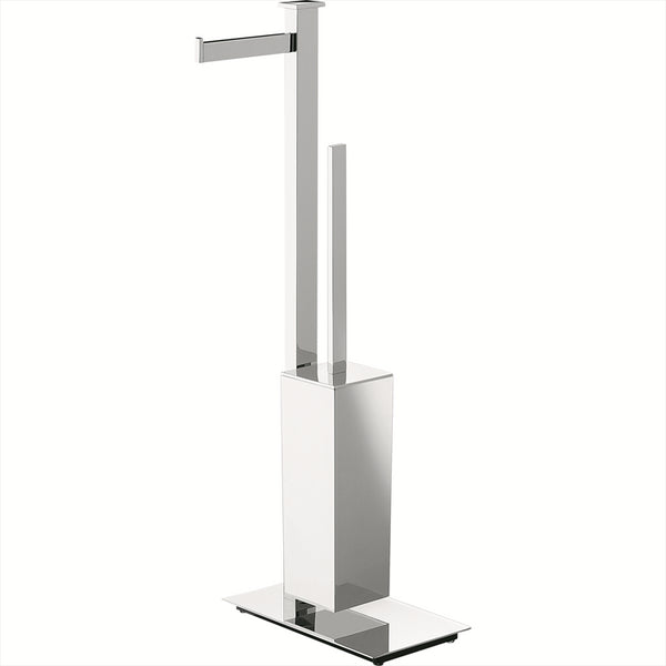Set piantane porta asciugamani e porta rotolo con porta scopino cromo 2pz Units Colombo Design
