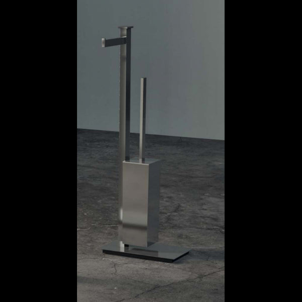 Set piantane porta asciugamani e porta rotolo con porta scopino cromo 2pz Units Colombo Design