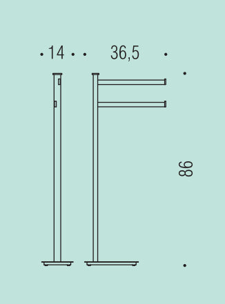 Set piantane porta asciugamani e porta rotolo con porta scopino cromo 2pz Units Colombo Design