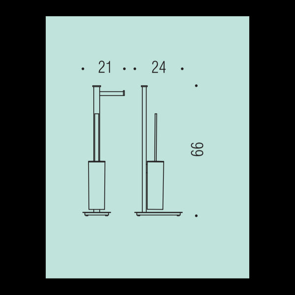 Set piantane porta asciugamani e porta rotolo con porta scopino cromo 2pz Units Colombo Design