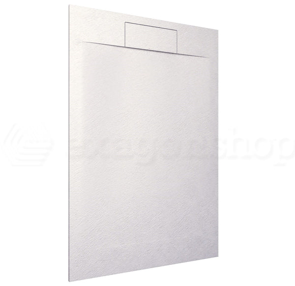 Piatto doccia 70x90 effetto pietra ardesia in smc bianco Trevi