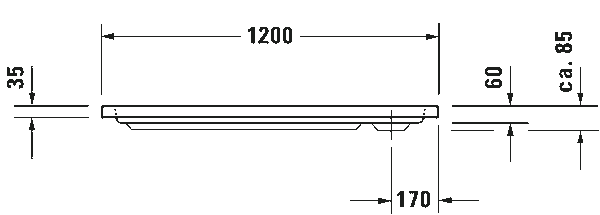Piatto Doccia 120x80 rettangolare in acrilico sanitario Bianco 720113000000000 D-Code Duravit