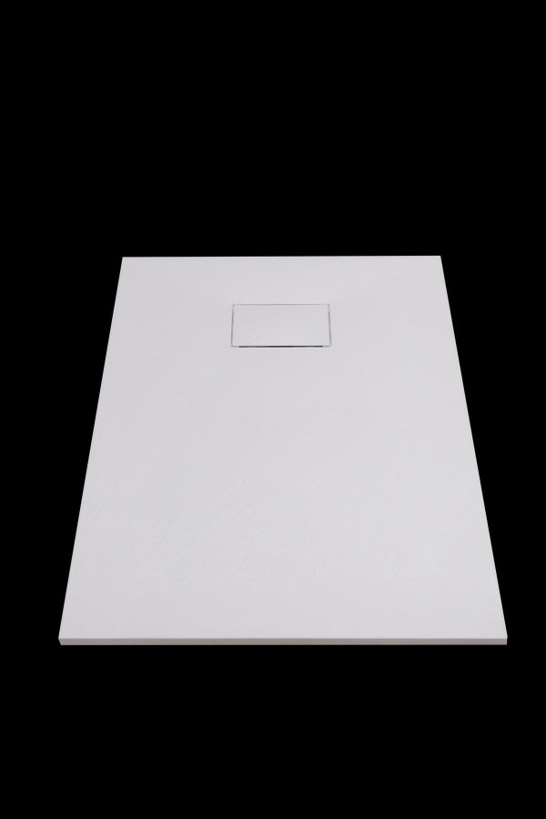 Piatto Doccia 90x70 Spessore 2,6cm In SMC Effetto Pietra Bianco - Quarzo