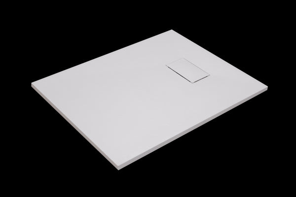 Piatto Doccia 90x70 Spessore 2,6cm In SMC Effetto Pietra Bianco - Quarzo