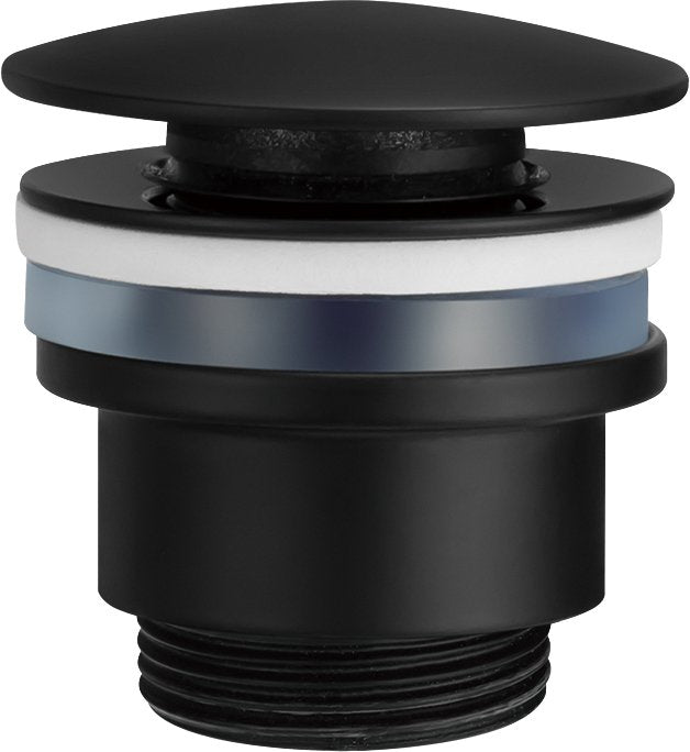 Piletta clik clak per lavabo e bidet universale in ottone zama nero opaco