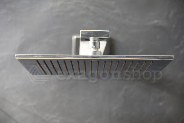 Porcelanosa neptune soffione 30x30 square con braccio 40 cm cromo