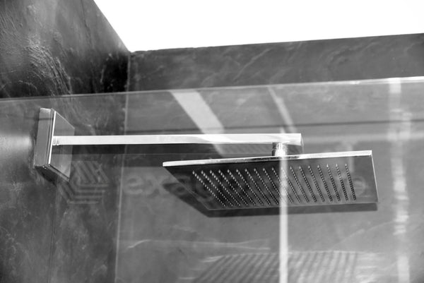 Porcelanosa neptune soffione 30x30 square con braccio 40 cm cromo