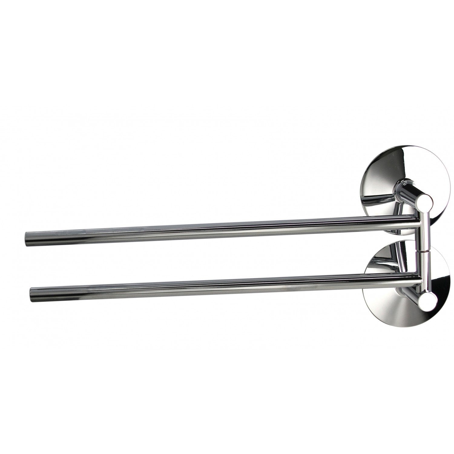 Koh-i-noor Serie 10 portasciugamani 34 cm doppio snodato a muro ad incollo in abs e ottone cromato