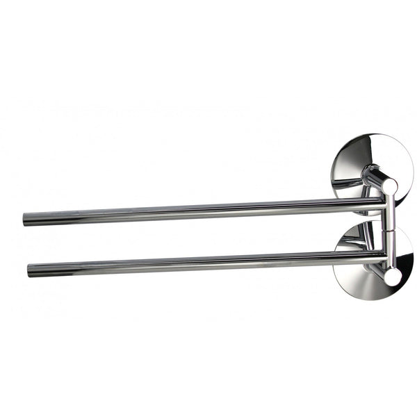 Koh-i-noor Serie 10 portasciugamani 34 cm doppio snodato a muro ad incollo in abs e ottone cromato