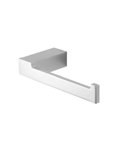 Porta rotolo in alluminio argento Sky, dettaglio ravvicinato del materiale e dell'aggancio - Exagonshop