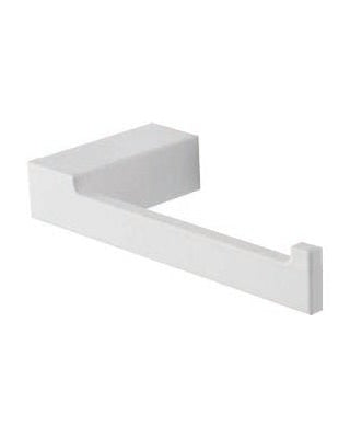 Porta rotolo in alluminio bianco Sky, dettaglio ravvicinato del materiale e dell'aggancio - Exagonshop