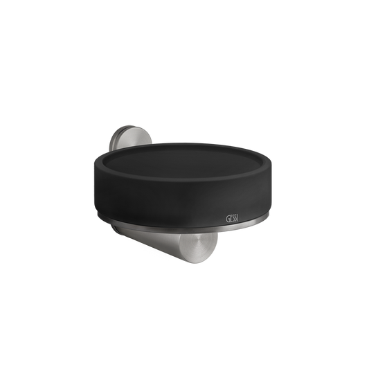 Porta sapone a muro nero steel brushed 54702 Gessi