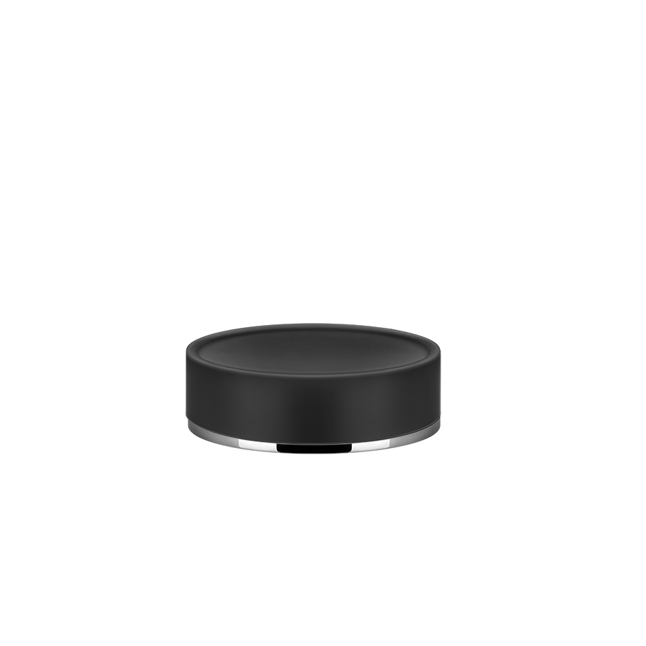 Porta sapone da appoggio nero cromo inciso 58526 gessi