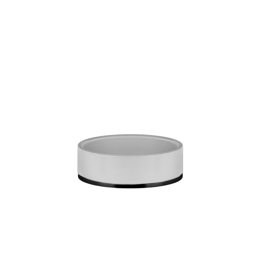Porta saponetta da appoggio bianco finiture black xl inciso 58525 gessi