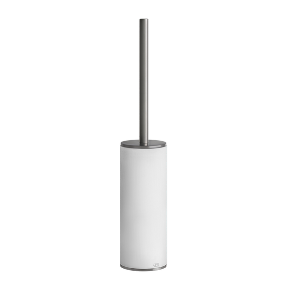 Porta scopino wc da appoggio bianco steel brushed 54743 gessi