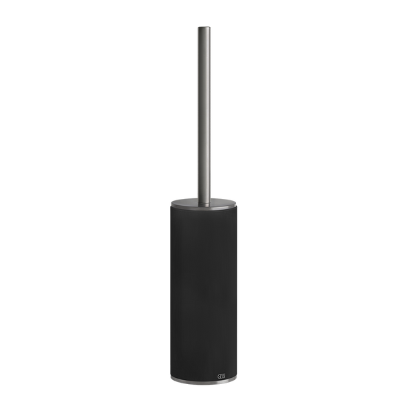 Porta scopino wc da appoggio nero steel brushed 54744 gessi