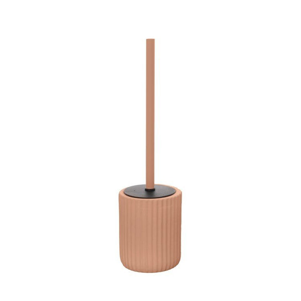 Set portaspazzolini dispenser portasapone e portascopino in ceramica rosa Color