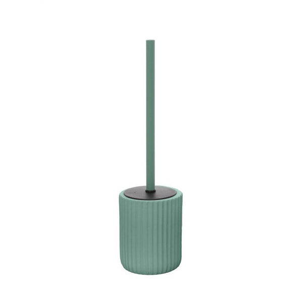 Set portaspazzolini dispenser portasapone e portascopino in ceramica verde Color