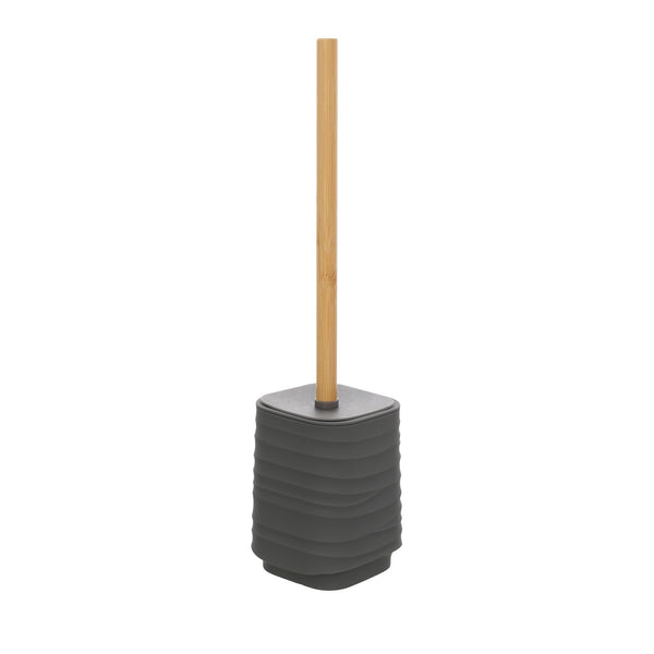Portascopino in plastica ABS e bamboo grigio Alabama