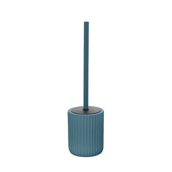 Set portaspazzolini dispenser portasapone e portascopino in ceramica blu pastello Color