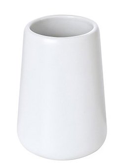 Portaspazzolino in ceramica bianco Sidney, vista laterale del profilo a muro - Exagonshop