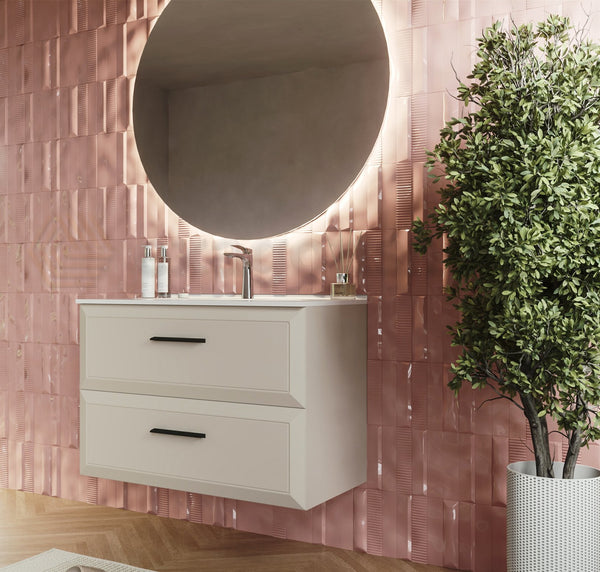 Mobile bagno canapa 100x45 Praga lavabo in ceramica lucido