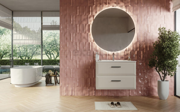 Mobile bagno canapa 100x45 Praga due cassetti soft close con lavabo in ceramica