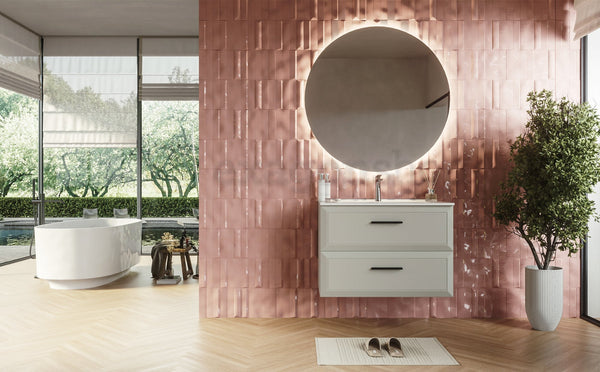 Mobile bagno grigio chiaro 100x45 Praga lavabo in ceramica lucido