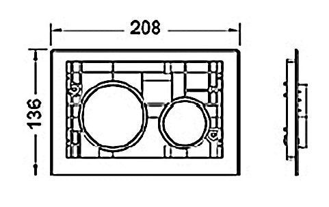 Pulsantiera per placca esterna wc a muro Cromo lucido 9240666 Teceloop