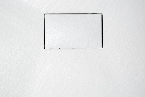 Quarzo piatto doccia 70x100 in smc effetto pietra ardesia bianco