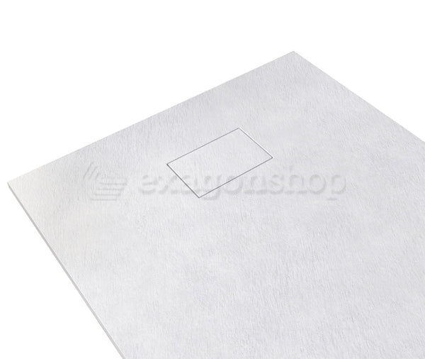 Piatto Doccia 90x70 Spessore 2,6cm In SMC Effetto Pietra Bianco - Quarzo