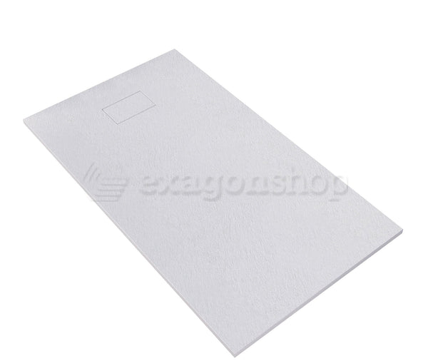 Piatto Doccia 90x70 Spessore 2,6cm In SMC Effetto Pietra Bianco - Quarzo