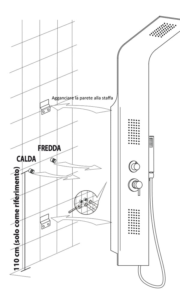 Giglio Parete Attrezzata Finiture Bianco Lucido