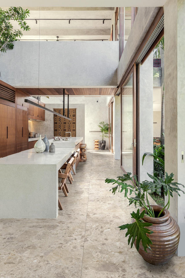 Pavimento rivestimento 100x100 sp.8,5 mm in gres porcellanato strutturato rettificato mix beige Ragno Eterna