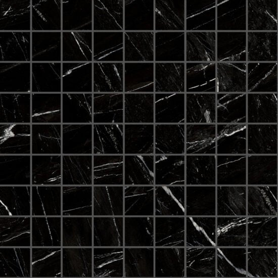 Pavimento rivestimento mosaico 30x30 in gres fine porcellanato 10mm sky black Ragno Incanto