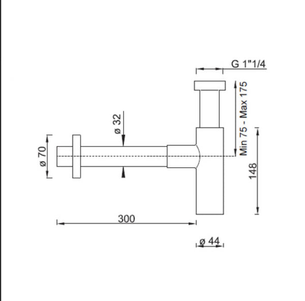Sifone Di Scarico Bagno Tondo Cromato