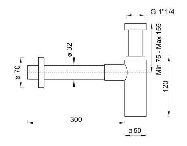 Sifone Di Scarico Quadro 14 Cromato