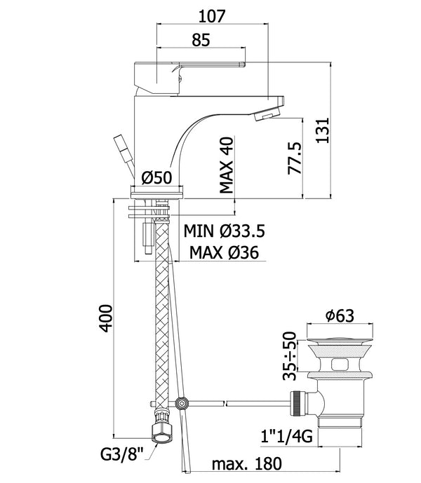 Red Paffoni Coppia Rubinetti Lavabo E Bidet Cromo Lucido RED075CR RED135CR
