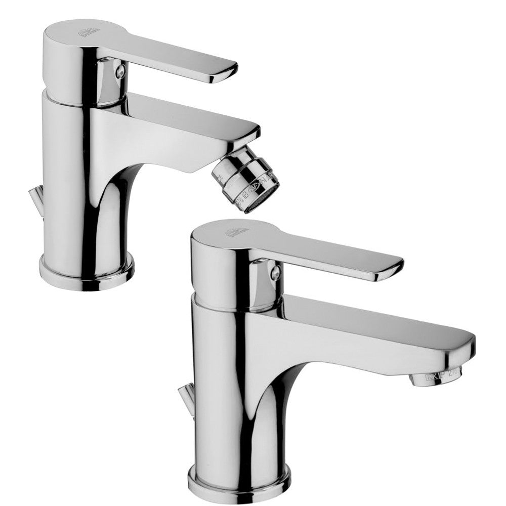 Red Paffoni Coppia Rubinetti Lavabo E Bidet Cromo Lucido RED075CR + RED135CR