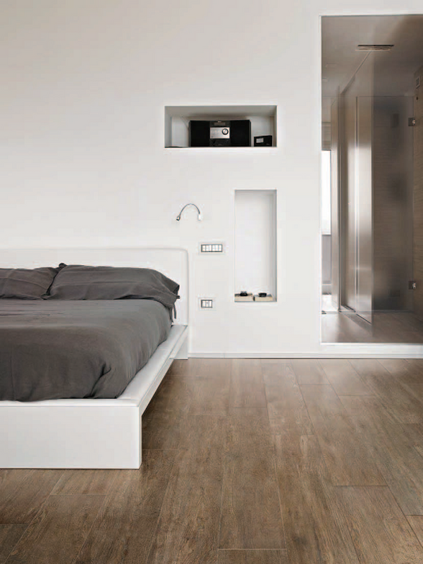 Rex Selection oak pavimento 22,5x90 sp. 10 mm effetto parquet in gres fine porcellanato legno di rovere brown oak