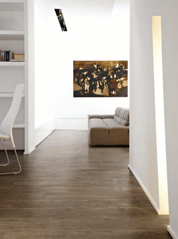 Rex Selection oak pavimento 22,5x90 sp. 10 mm effetto parquet in gres fine porcellanato legno di rovere brown oak